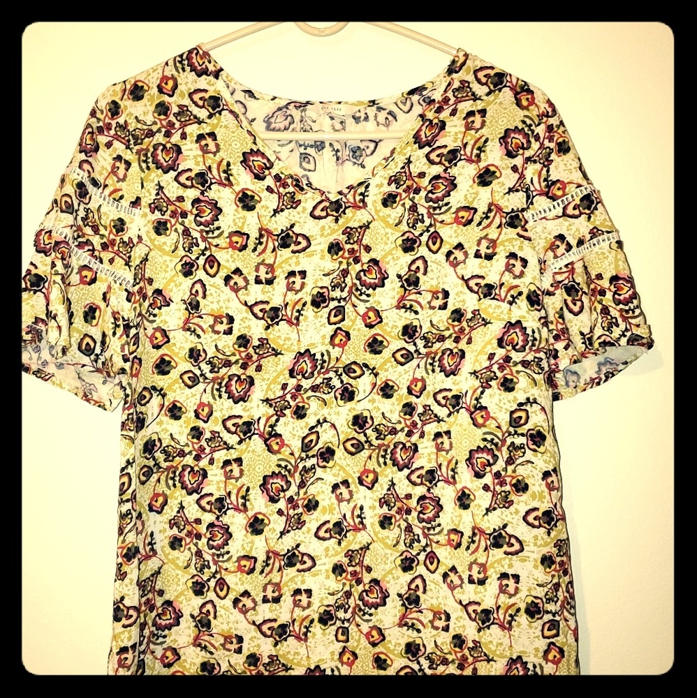 Flowery Shirt Dress Up or Casual, Floral Print